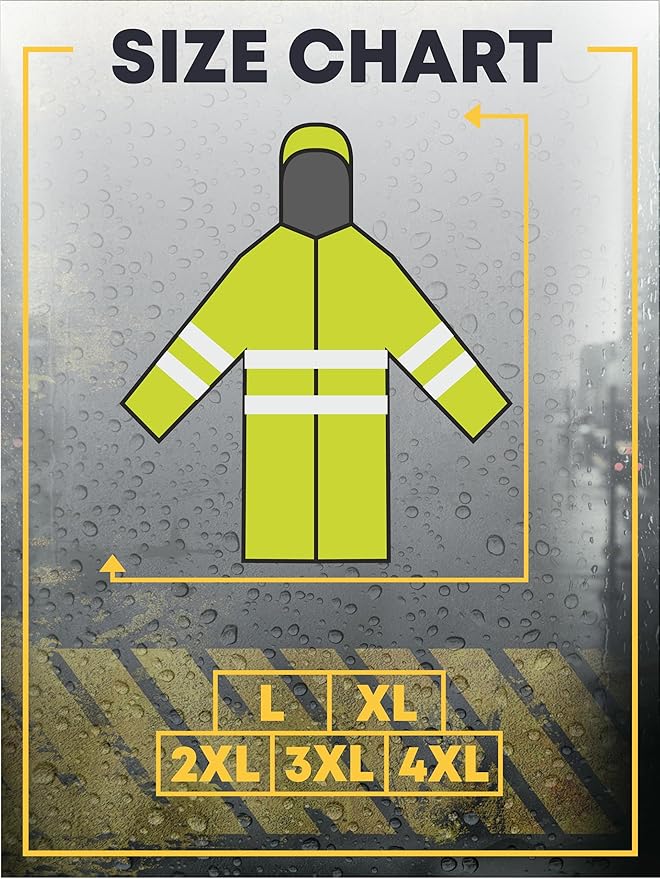 Safety Raincoat ALBATROSS PLUS Long Hooded Waterproof Emergency Rain Jacket Poncho for Men Women Adults