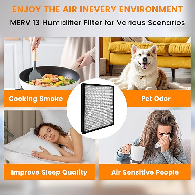 14 x 17.5 x1.75 MERV 13 Replacement Dehumidifier Filter for Santa Fe Advance90, Advance100, Advance120, Honeywell DR90 & DR120 Dehumidifier Models, 4 Packs