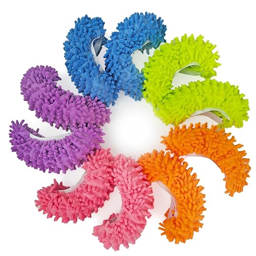 10 PCS 5 Pairs Dust Duster Mop Slippers Shoes Cover, Multi Function Washable Microfiber Foot Socks Floor Cleaning Shoes Cover for House Kitchen Office