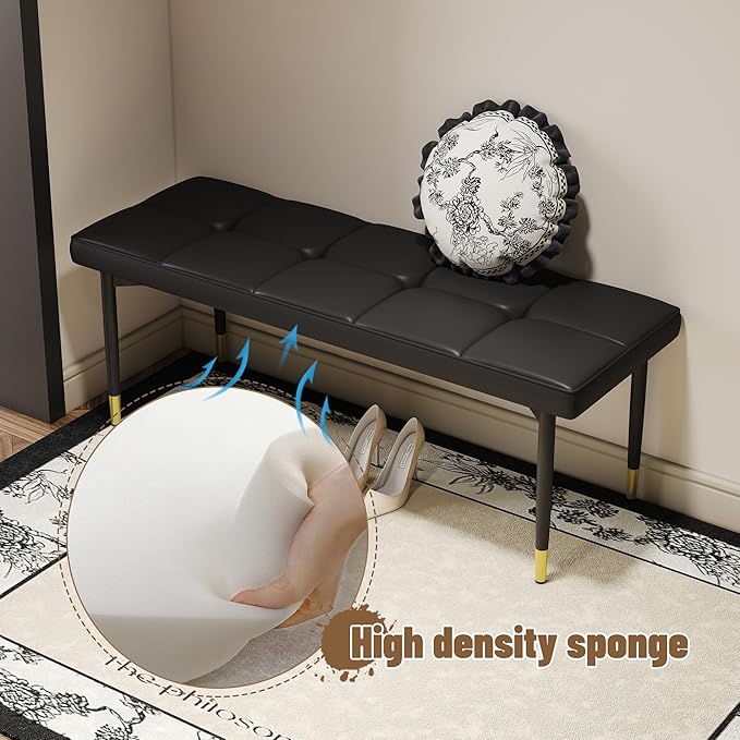 Modern Dining Table Set for 4 Marble Kitchen Table Set with 2 Upholstered Benches 3-Piece Dining Room Table and Bench Set for Breakfast Nook, Apartment(50" Marble Table+2Benches)