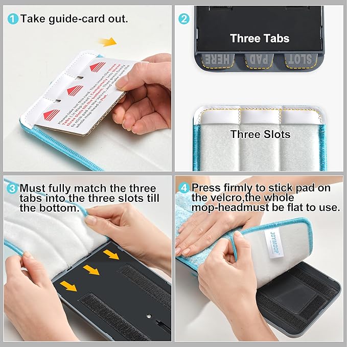 JOYMOOP Flat Mop, Microfiber Mops for Floor Cleaning and Wall Cleaner, 60" Long Handle with Flexible 13" Flat Head with a Microfiber Mop Pad - Grey & Cyan Blue