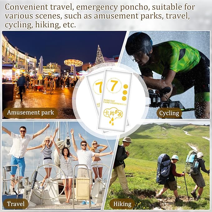 49/98 Pcs Disposable Rain Ponchos for Adults with Padded Drawstring Hoods and Pockets, Suitable for Emergency