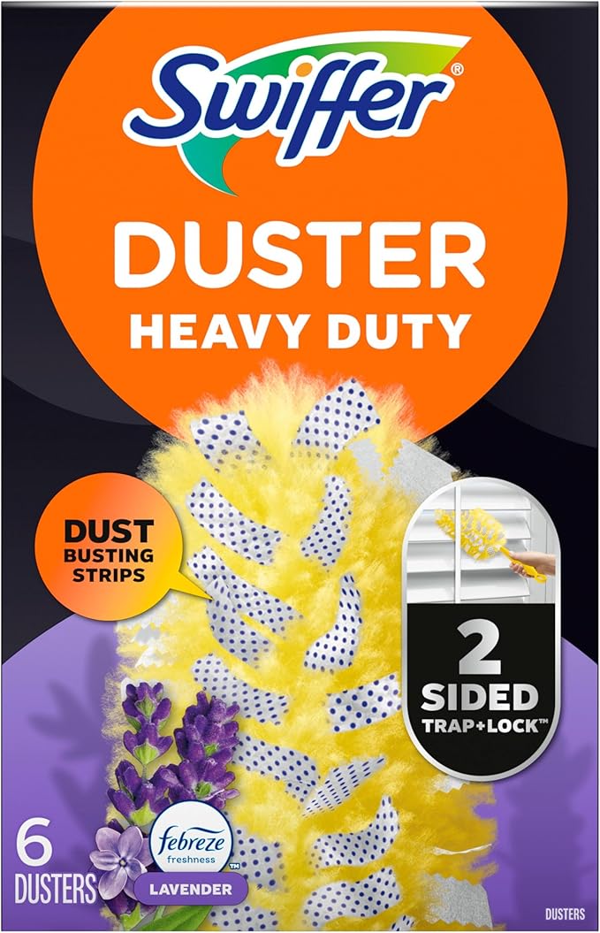 Swiffer Dusters Refill for Cleaning, Feather & Microfiber Duster Alternative, Lavender Scent, 24 Count