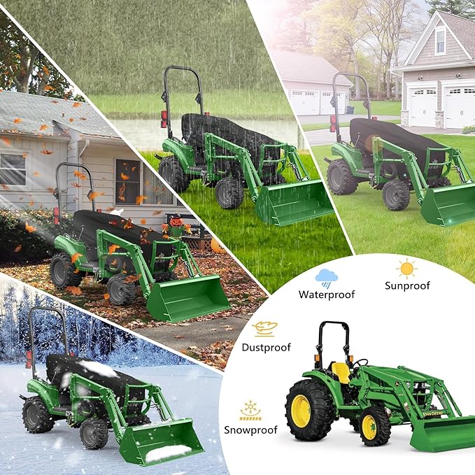AKEfit Tractor Cover,Tractor Covers Waterproof Heavy Duty,420D Oxford Waterproof, Dustproof, UV Protection Universal Cover, 79 βL x 26 βW x 23 βH. W x 23β H