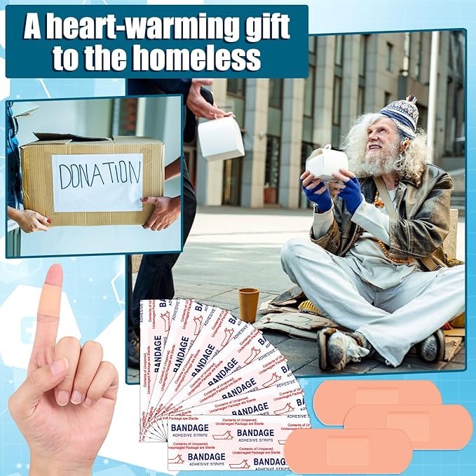 Timgle 7000 Pcs 1" X 3" Adhesive Bandages Bulk Waterproof Adhesive Breathable Bandages for Sensitive Skin School Nurses Businesses Travel First Aid Kits Homeless Care Supplies Donations