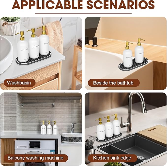 Glass Shampoo and Conditioner Dispenser-Shampoo Dispenser for Shower-16.9 fl oz Set of 3 Refillable Glass Bottles with Pump and Labels-Shower Soap Dispenser for Bathroom(White)