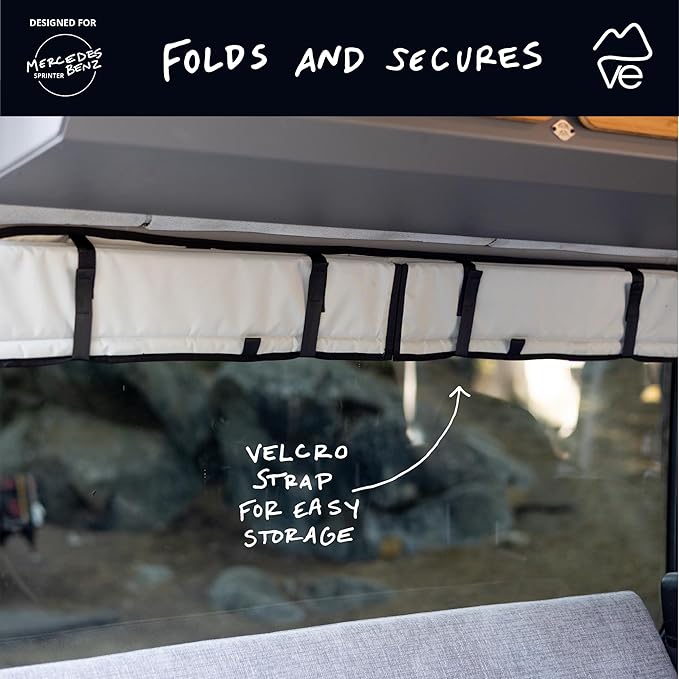 VanEssential Insulated Magnetic Blackout Window Cover Designed for Mercedes-Benz NCV3 & VS30 Crew Window with Bare Metal Window Frame ONLY (Van Years 2007 to Current Model) - Cool Gray