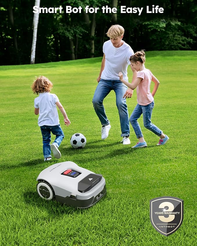 ANTHBOT Genie1000 Robot Lawn Mower - NO Wire, Full Band RTK+4-Eye Vision Robotic Lawnmower for 0.51 Acre, Auto Mapping, Multi-Zone Management, Accurate Obstacle Avoidance, Intelligent Path Planning