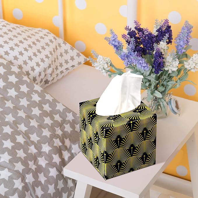24 Boxes Tissues Cube Box Facial Tissues Boxes Geometry Flower Designed Tissues 2 Ply 80 Sheets Each Box Facial Tissues Household Tissues for Bathroom Kitchen Bedroom (Geometry)