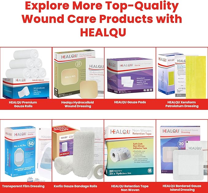 HEALQU 1000 Gauze Pads 2x2 - Soft Non-Woven 4-Ply for Tooth Extractions and Dental Procedures - Non-Sterile Square Sponges for First Aid, Surgical, & Wound Dressing (5 Packs of 200)