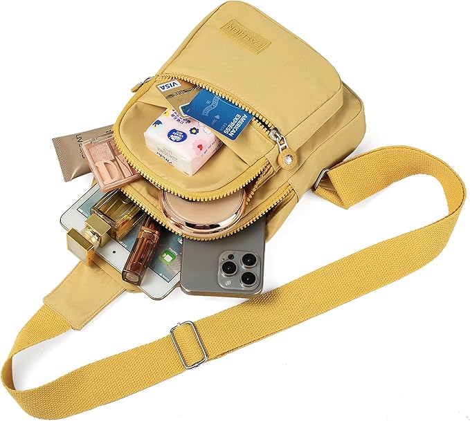 Small Sling Bag Cross Body Bags for Women, Crossbody Bag Sling Backpack for Outdoors Sports Hiking - Gold