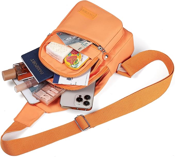 Crossbody Bags for Women, Small Cross Body Bag Sling Backpack - Orange