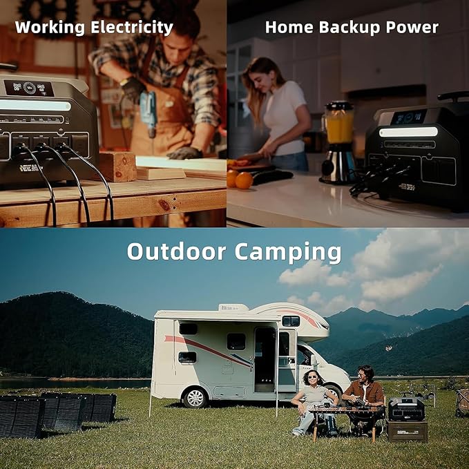 IEE P3200 Portable Power Station 3200W with 2x200W Solar Panel, 2048Wh Solar Generator, 1800W AC Charging, AC Outlets x 4, LiFePO4 Battery Power Station for Home Backup, Camping, RV, Emergency