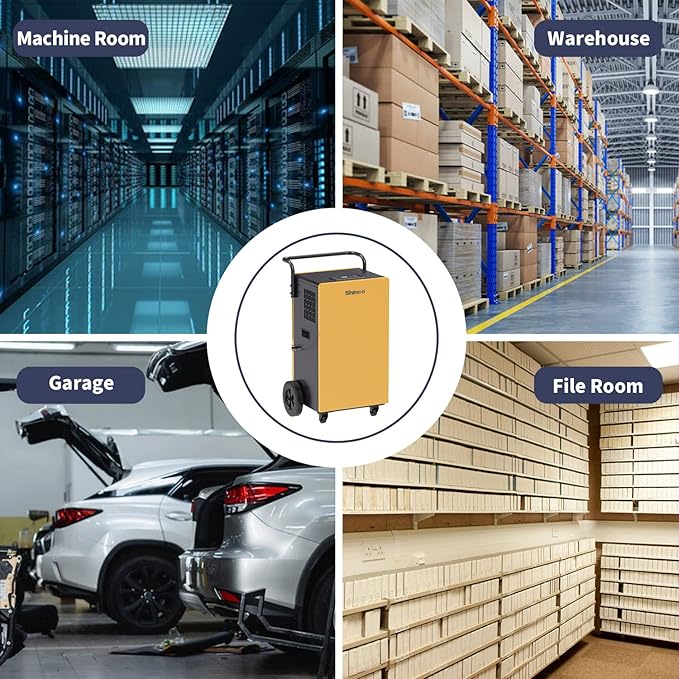 Shinco Commercial Dehumidifiers with Pump, 200 Pints Industrial Dehumidifier for Crawl Spaces, Basements Warehouse and Large Spaces up to 8,000 Sq Ft