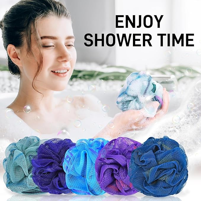 20 Pack Mini Shower Loofah Bath Sponge 20G, Soft Travel Size Nylon Mesh Puff for Body Wash, Loofah Shower Exfoliating Scrubber Pouf for Women and Men, Full Cleanse, Beauty Bathing Accessories