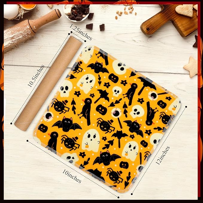 Redbaker 50 Pcs Reusable Paper Towels Paperless Reusable Cotton Cloths Toilet Absorbent Washable Paper Towels with Roll Kitchen Dishcloth for Kitchen Paperless Dishcloths(Ghost)