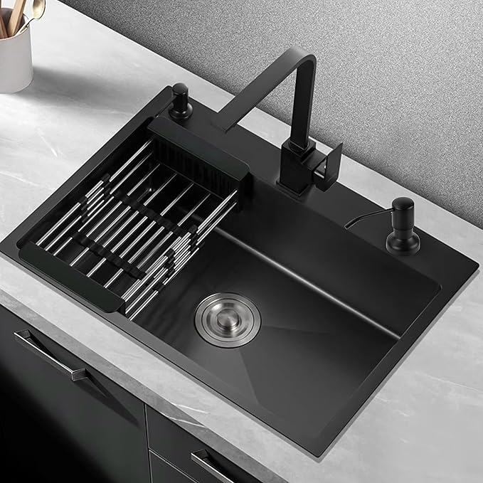 Soap Dispenser for Kitchen Sink, Sink Soap Dispenser with Longer Threaded Shaft Shank, 47" Extension Tube Connects Directly to Dish Soap Container, Wider Pump Head Base (Black)