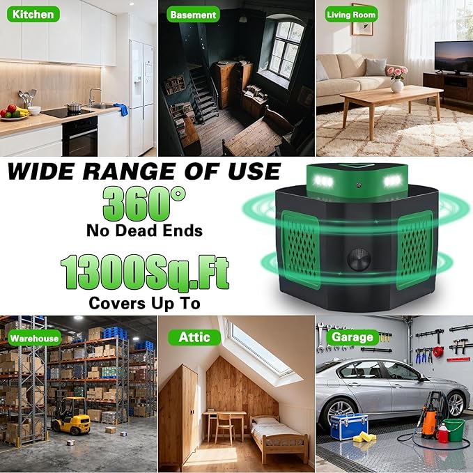 2 Pack Mice Rat Repellent for House Rodent Repellent Ultrasonic Mouse Deterrent,360°Mice Trap for House Indoor,Mouse Repellent with Flashing Light for Attic Garage Basement Crawlspace,4 Mode Switching