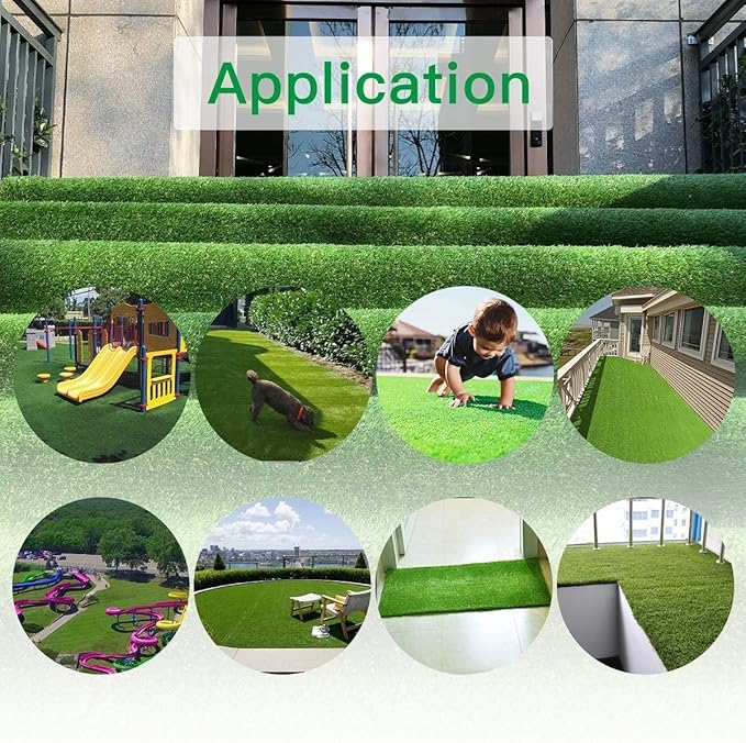 Petgrow Artificial Grass Turf 8FTX10FT(80 Square FT),Realistic Indoor Outdoor Garden Lawn Landscape Patio Synthetic Turf Mat- Thick Fake Faux Grass