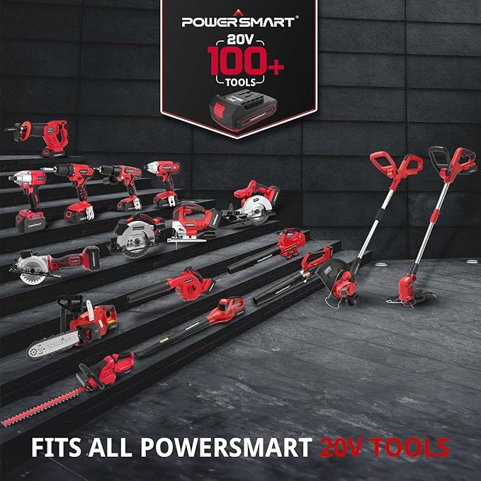 PowerSmart 40V(20Vx 2) Cordless Leaf Blower(Powerful 450CFM /130MPH) with 2X 2.0Ah Batteries & Chargers Included, for Patio Cleaning, Lawn Care, Blowing Fallen Leaves,Snow and Dust, etc.