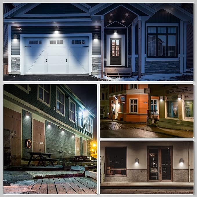 LED Emergency Wall Pack Light with Battery Backup and Photocell Sensor, Self Test Diagnostics, IP65 Wet Location, 12W 120-277VAC, Aluminum Exterior Commercial Emergency Lighting, UL Listed (1-Pack)