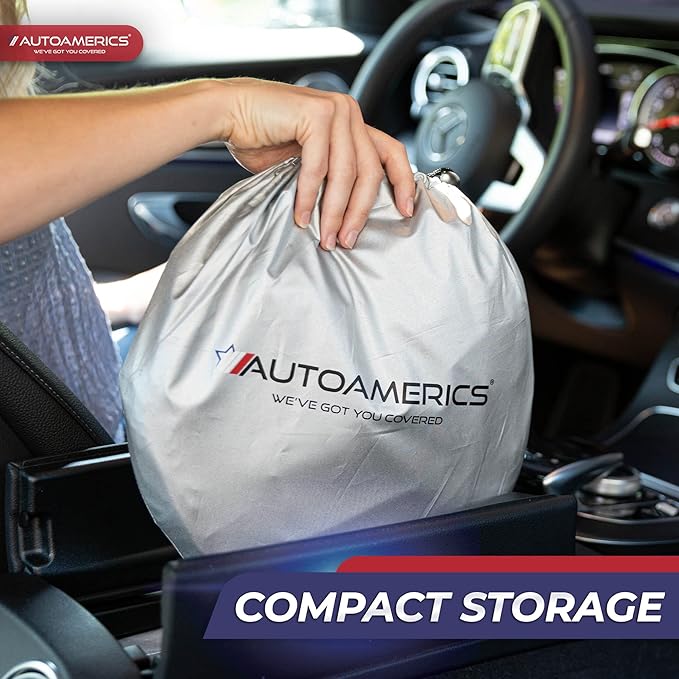 Autoamerics 1-Piece Windshield Sun Shade USA Art Flag - 1 American Design - Foldable Car Front Window Sunshade for Most Sedans SUV Truck - Blocks Max UV Rays and Keeps Your Vehicle Cool - Small