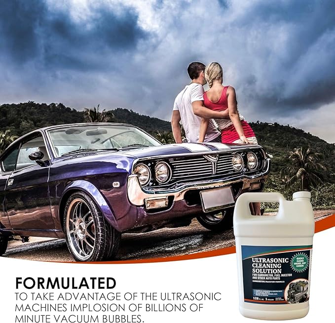NORTHWEST ENTERPRISES Ultrasonic Cleaner Solution for Carburetors and Engine Parts. Concentrated Washing Compound for use in Ultrasonic Machines and Immersion Washers - Automotive Fluid (4 Gallons)