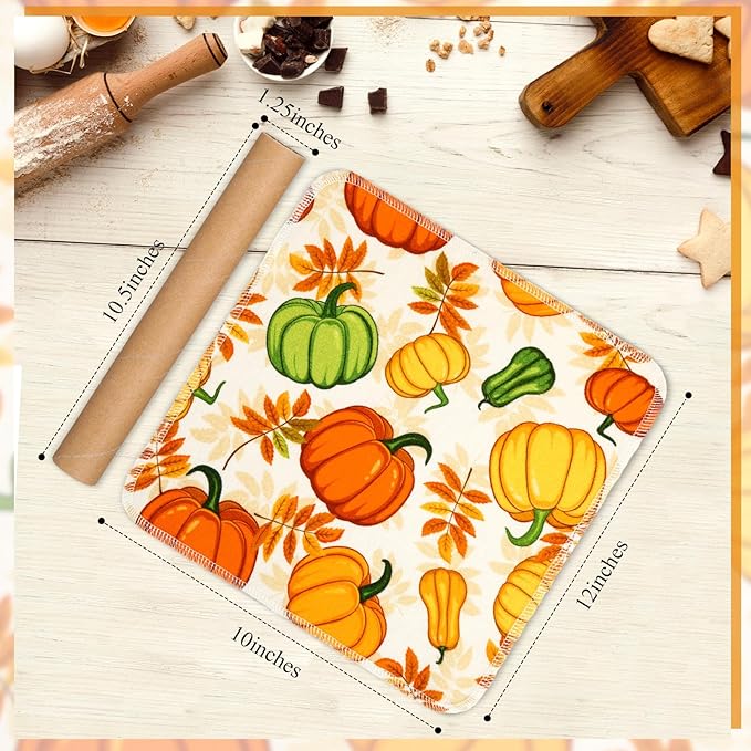 Redbaker 50 Pcs Reusable Paper Towels Paperless Reusable Cotton Cloths Toilet Absorbent Washable Paper Towels with Roll Kitchen Dishcloth for Kitchen Paperless Dishcloths(Pumpkin)