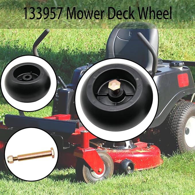 133957 532133957 riding mower Deck Wheels Fit for Husqvarna Poulan Craftsman Replaces MTD 753-04856A Cub Cadet 738-3056 M84690 with Bolts & Lock Nuts(2/pack)
