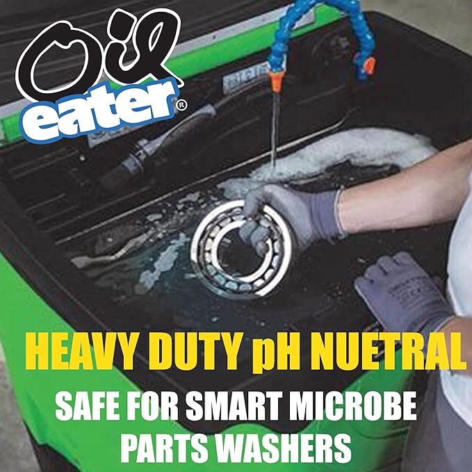 Oil Eater Parts Washer Fluid, Water-Based Heavy Duty pH Neutral, Smart Microbe Safe Parts Cleaner Systems, 5 Gallons