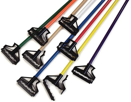 SPARTA 4166405 Spectrum Fiberglass Mop Handle With Quik-Release For Cleaning, Commercial, Residential, 60 Inches, Red, (Pack of 12)