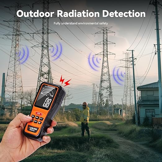 4 in 1 Emf Meter Emf Detector: Electric Field, Radio Frequency Field, Temperature,Magnetic Field Strength Meter, Rechargeable Radiation Detector for 5g Cell Tower,WiFi Signal and Ghost Hunting