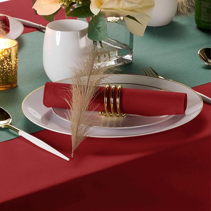 Linen-Feel Colored Paper Napkins - Decortive Cloth-Like BURGUNDY Luncheon Napkins - Soft And Absorbent. For Kitchen, Party, Wedding, Dinner Or Any Occasion. (Pack of 50)