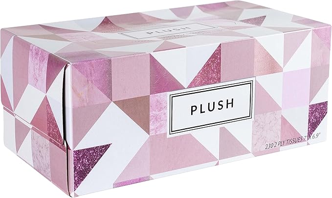 Plush Facial Tissues 230 Per Box Size 7" X 6.9" 2 Ply,Soft, Smooth, Great for Bathroom, Office, Store, School,Home, Kitchen, Or in Your Car & in Every Room (Family pack Pack of 24, 5520 Tissues total)