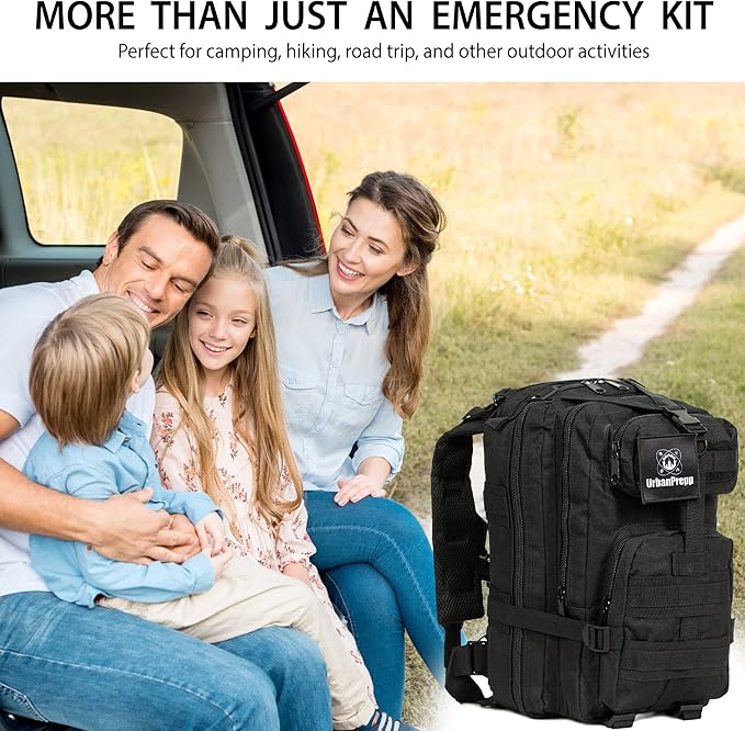 Complete 72 Hour Survival Kit - 2 Person Survival Kits, Deluxe Bug Out Bag, Emergency Bugout Backpack for Floods, Blackout, Disaster Preparedness Earthquake Supplies, Survival Pack