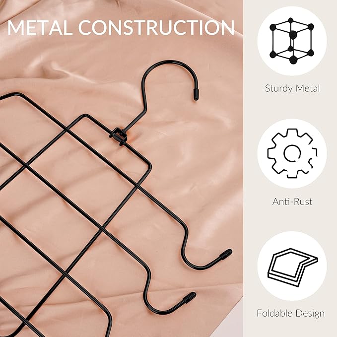 ZEDODIER 4 Pack Tank Top Hanger Space Saving, Bra Hangers for Closet Organizer, Hanging Bra Organizer Tank Tops Holder with 32 Hooks, Metal Closet Organizers and Storage Small Space Solutions, Silver