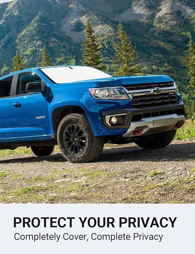 Proadsy 2025 Upgrade Windshield Sun Shade Custom Fit Chevrolet Colorado 2015-2022 4-Layer Foldable Front Sunshade Protector Sun Visor Blocks UV Rays Keep Car Cooler Accessories