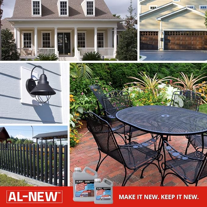 AL-NEW Aluminum Restoration Cleaning Solution Kit | Clean & Restore Patio Furniture, Stainless Steel, & Other Household Metal Surfaces (16 oz. Kit)