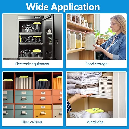 10 Packs 100g Rechargeable Silica Gel Desiccant Moisture Absorbing Bag for Storage Bin Indicating Silica Gel Desiccant Packet Reusable Dehumidifier Bag for Home Closet Car (5 x 3.5 Inches)