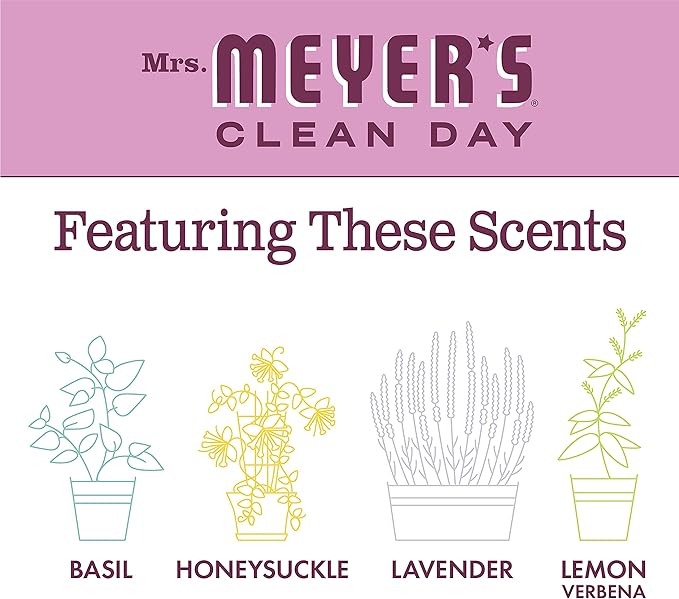 MRS. MEYER'S CLEAN DAY Liquid Dish Soap, Biodegradable Formula, Peony, 16 fl. oz - Pack of 6