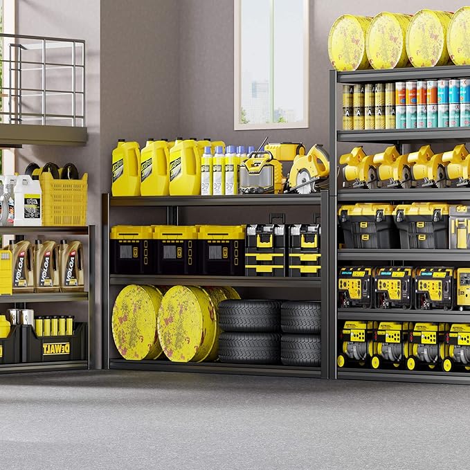 50" W Garage Shelving Heavy Duty, 6 Tier Garage Shelves, 84" H Adjustable Storage Shelving Unit, Commercial Metal Shelves for Warehouse, Basement, Shop
