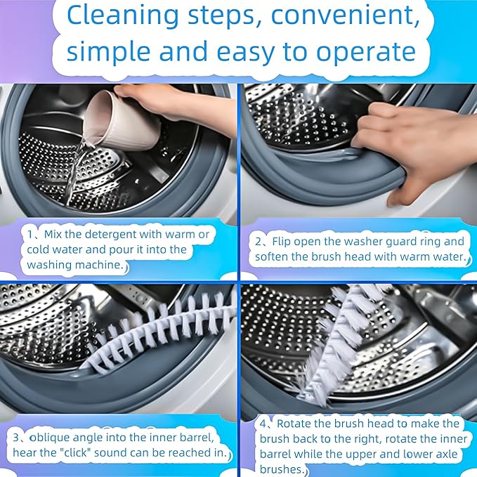 4Pcs Washing Machine Cleaning Brush, Washing Machine Brush Washing Machine Cleaner Front Load Washer Cleaner Brush Load Washer Cleaner Drum Washing Machine Cleaning Tools