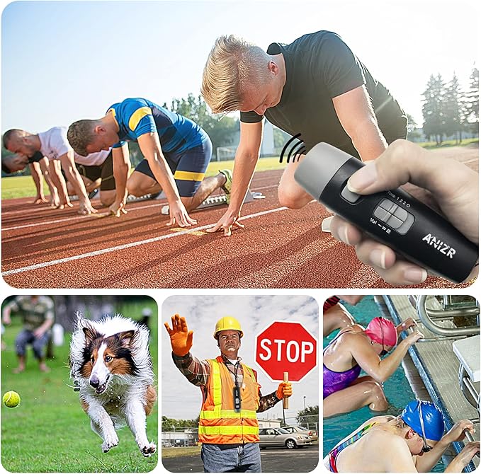 ANIZR Electronic Whistles with Lanyard,Adjustable 3 Tone & 3 High Volume Hand Emergency Whistle Basketball Referee Whistle for Coach,Teacher,Police,Outdoor Camping Boating Hiking(with Battery)