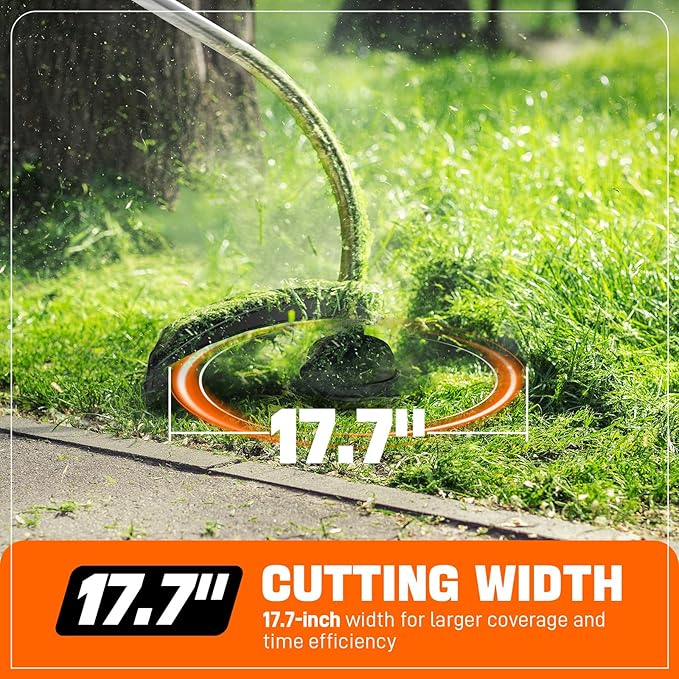 SENIX 4QL 26.5 cc Gas Weed Wacker, GTC4QL-L String Trimmer and Edger Lawn Tool with Curved Shaft, Front D-Handle, Bump Feed, 17 Inch Cutting Width
