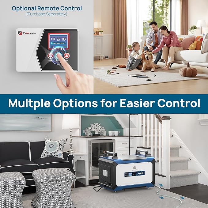 ARGENDON 145 Pint Crawl Space/Basement Dehumidifier with Drain Hose, Commercial Dehumidifiers for Large Space, Industrial, Water Damage, Auto Defrosting, 5 Years Limited Warranty