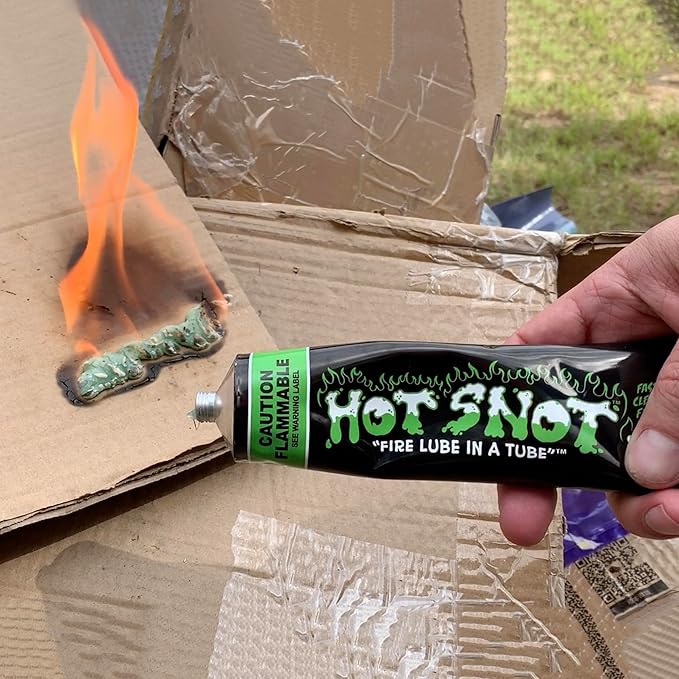 BATTLBOX Hot Snot Fire Paste Emergency Fire Starter Gel - Waterproof Flame Paste Squeeze Tube Instant Fire Starter Kit Without Kindling, Essential Camping Gear