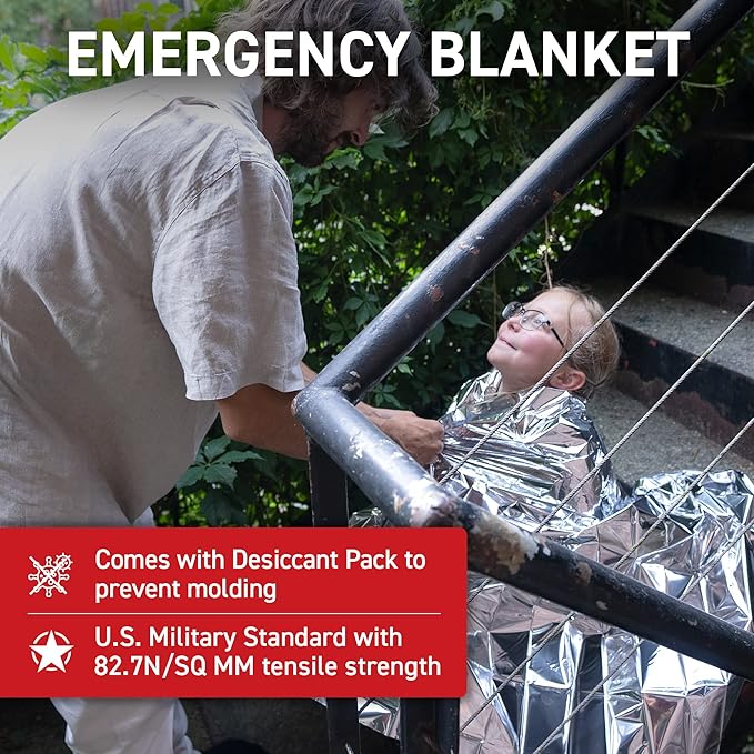 Earthquake Kit - 72 HRS Essential Emergency Survival Kit, Heavy Duty 72 Hour Bug Out Bag Survival Kit for Earthquake, Hurricane, Tsunami - Include Emergency First Aid Kit, Water, Food (Red 2 Person)