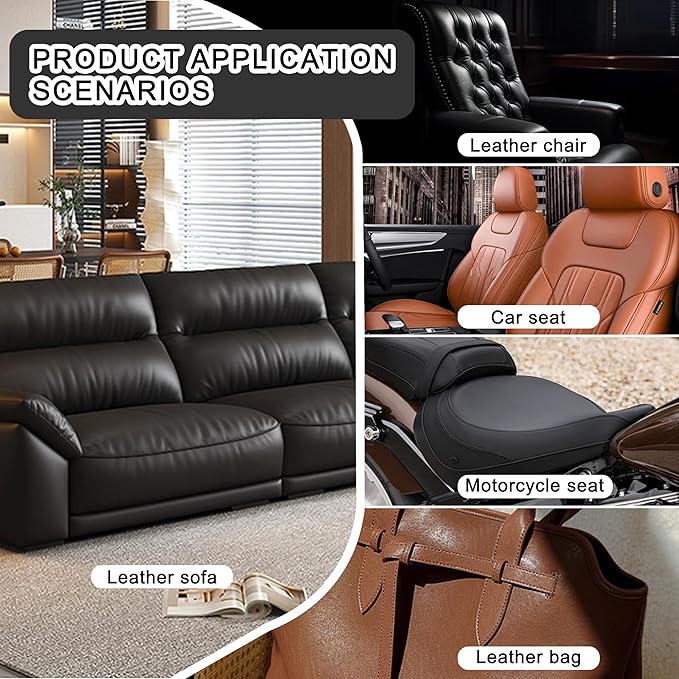 Self Adhesive Leather Repair Patch,8x12 inch Vinyl Repair Kit,Leather Repair Kit for Furniture,Car Seat,Couch,Office Chair,2 Pcs Coffee