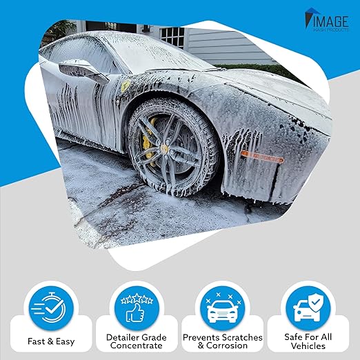 Image Wash Products - 16oz Platinum Wash Car Soap โ Car Wash Foam Soap for Foam Cannon & Pressure Washer | High Gloss RV/Truck Wash Soap | Bubble Gum Scent, Detailer Grade Car Soap