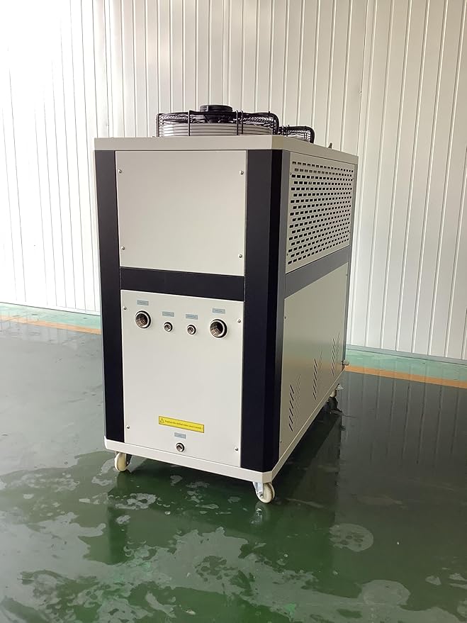 5HP Industrial Water Chiller, Air-Cooled Cold Water Machine with R407C Refrigerant, 60,736 BTU Cooling Capacity, 460V 3-Phase 60hz Precision Temperature Control, High Reliability